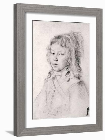 Portrait Du Roi Louis XIV (1638-1715) Enfant (Portrait of the King Louis XIV (1638-1715) as a Child-Claude Mellan-Framed Giclee Print