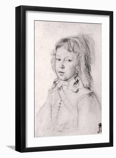 Portrait Du Roi Louis XIV (1638-1715) Enfant (Portrait of the King Louis XIV (1638-1715) as a Child-Claude Mellan-Framed Giclee Print