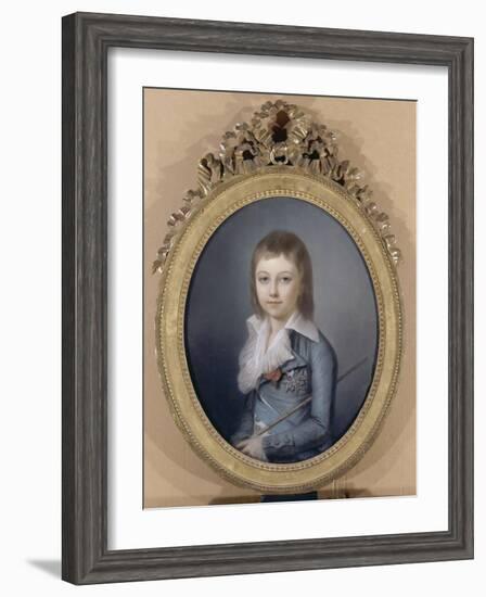 Portrait en buste de Louis XVII (1785-1795), représenté Dauphin-Alexandre Kucharski-Framed Giclee Print