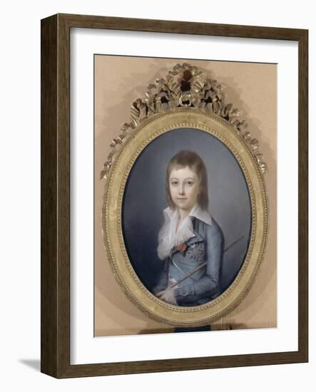 Portrait en buste de Louis XVII (1785-1795), représenté Dauphin-Alexandre Kucharski-Framed Giclee Print