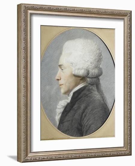 Portrait en buste de profil de Maximilien de Robespierre représenté en costume de député du-Joseph Boze-Framed Giclee Print