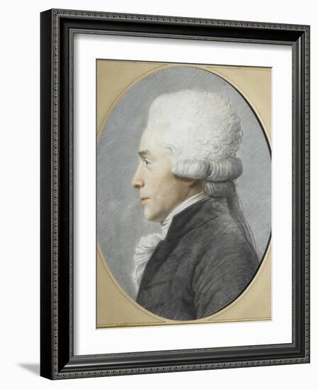 Portrait en buste de profil de Maximilien de Robespierre représenté en costume de député du-Joseph Boze-Framed Giclee Print