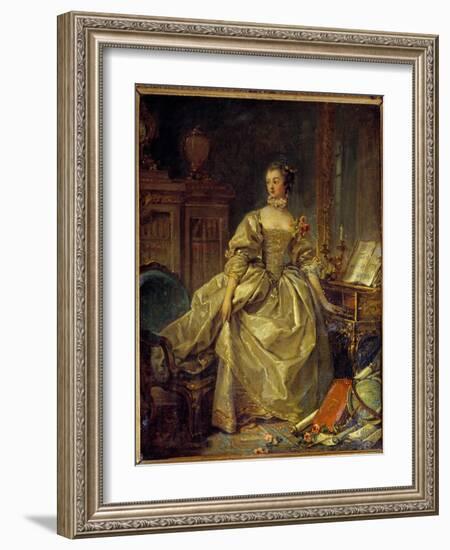 Portrait En Pied De Jeanne Antoinette Poisson, Marquise De Pompadour (Dit Madame De Pompadour, 1722-Francois Boucher-Framed Giclee Print