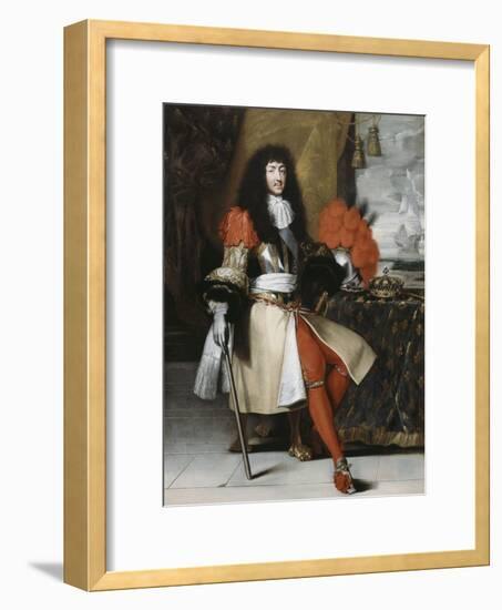 Portrait en pied de Louis XIV (1638-1715), roi de France et de Navarre-Claude Lefebvre-Framed Giclee Print