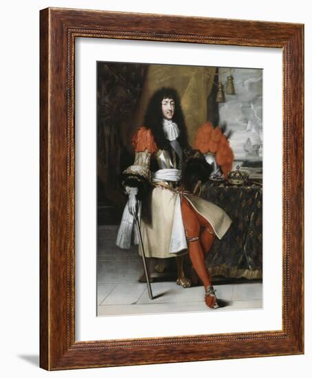 Portrait en pied de Louis XIV (1638-1715), roi de France et de Navarre-Claude Lefebvre-Framed Giclee Print