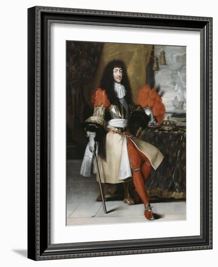 Portrait en pied de Louis XIV (1638-1715), roi de France et de Navarre-Claude Lefebvre-Framed Giclee Print