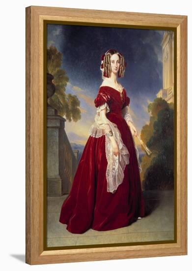 Portrait En Pied De Louise Marie Therese Charlotte Isabelle D'orleans, Queen of the Belgians (1812--Franz Xaver Winterhalter-Framed Premier Image Canvas