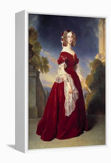 Portrait En Pied De Louise Marie Therese Charlotte Isabelle D'orleans, Queen of the Belgians (1812--Franz Xaver Winterhalter-Framed Premier Image Canvas