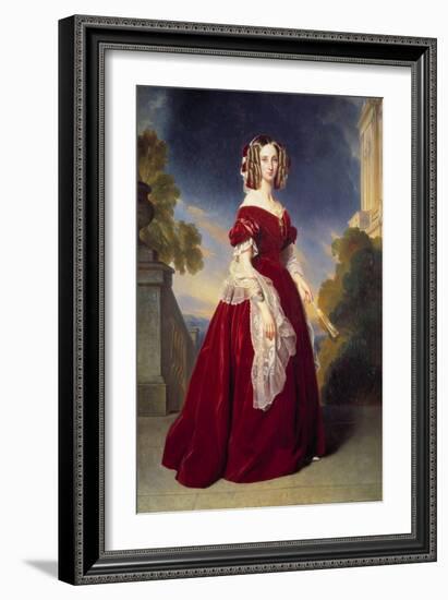 Portrait En Pied De Louise Marie Therese Charlotte Isabelle D'orleans, Queen of the Belgians (1812--Franz Xaver Winterhalter-Framed Giclee Print