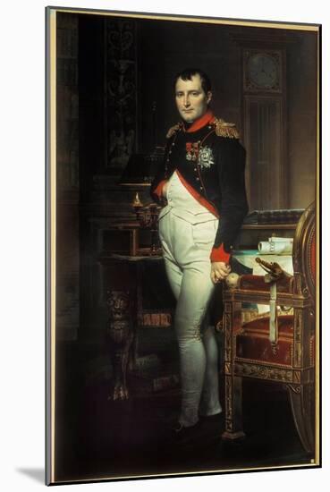 Portrait En Pied De Napoleon Ier (1769-1821) Dans Son Cabinet De Travail Aux Tuileries Peinture De-Jacques Louis David-Mounted Giclee Print