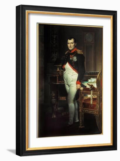 Portrait En Pied De Napoleon Ier (1769-1821) Dans Son Cabinet De Travail Aux Tuileries Peinture De-Jacques Louis David-Framed Giclee Print