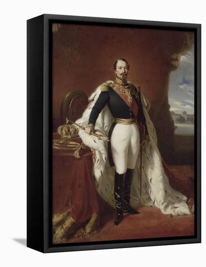 Portrait en pied de Napoléon III-Franz Xaver Winterhalter-Framed Premier Image Canvas