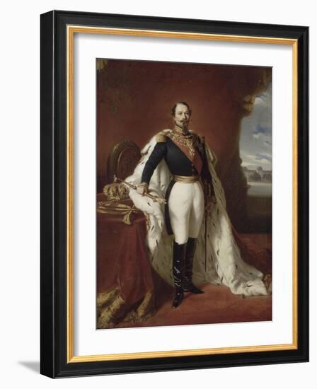 Portrait en pied de Napoléon III-Franz Xaver Winterhalter-Framed Giclee Print