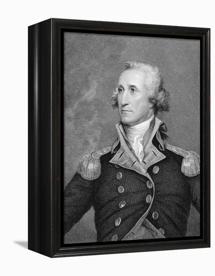 Portrait Engraving of George Washington after Painting-John Trumbull-Framed Premier Image Canvas