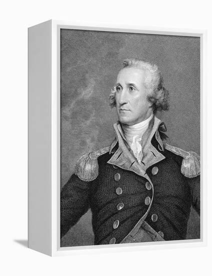 Portrait Engraving of George Washington after Painting-John Trumbull-Framed Premier Image Canvas