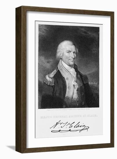 Portrait Engraving of Major General Arthur St. Clair-null-Framed Giclee Print