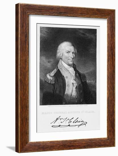 Portrait Engraving of Major General Arthur St. Clair-null-Framed Giclee Print