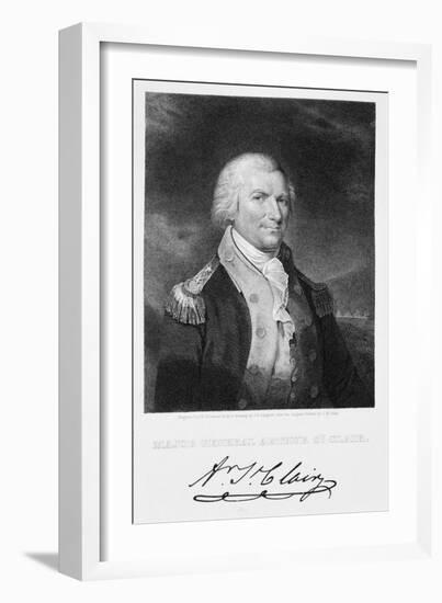 Portrait Engraving of Major General Arthur St. Clair-null-Framed Giclee Print