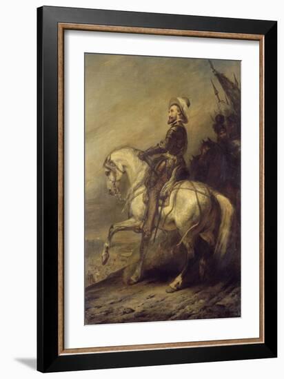 Portrait équestre d'Henri IV à la tête de ses troupes-Ary Scheffer-Framed Giclee Print