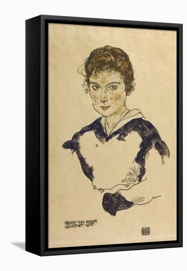 Portrait Fraulein Toni Rieger-Egon Schiele-Framed Premier Image Canvas