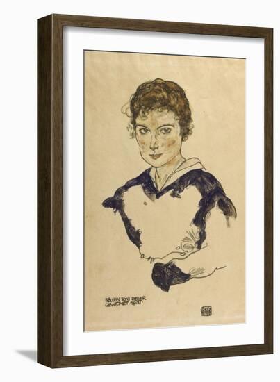 Portrait Fraulein Toni Rieger-Egon Schiele-Framed Giclee Print