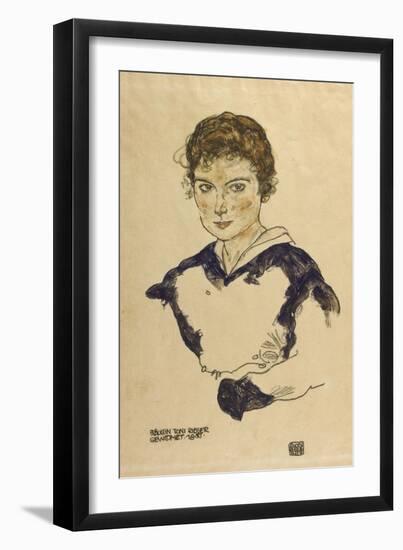 Portrait Fraulein Toni Rieger-Egon Schiele-Framed Giclee Print