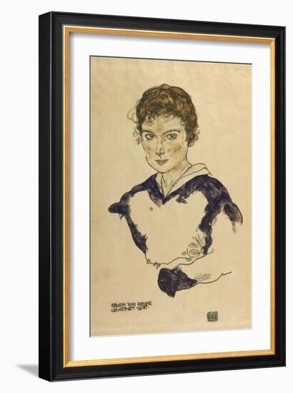 Portrait Fraulein Toni Rieger-Egon Schiele-Framed Giclee Print