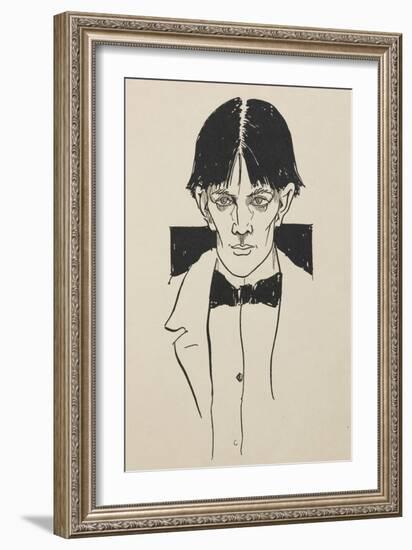 Portrait from a book of fifty drawings, 1899 drawing-Aubrey Beardsley-Framed Giclee Print