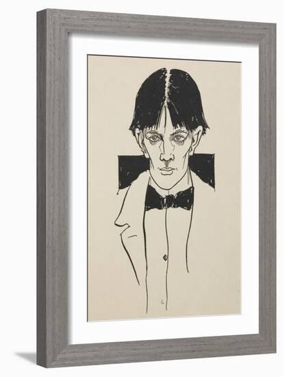 Portrait from a book of fifty drawings, 1899 drawing-Aubrey Beardsley-Framed Giclee Print