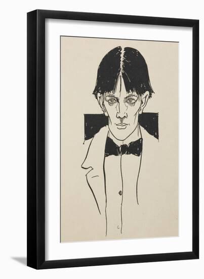 Portrait from a book of fifty drawings, 1899 drawing-Aubrey Beardsley-Framed Giclee Print