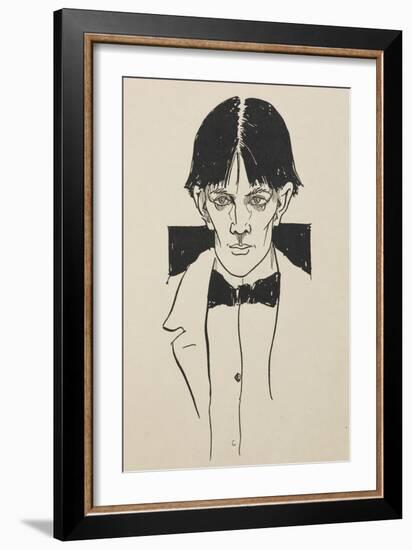 Portrait from a book of fifty drawings, 1899 drawing-Aubrey Beardsley-Framed Giclee Print