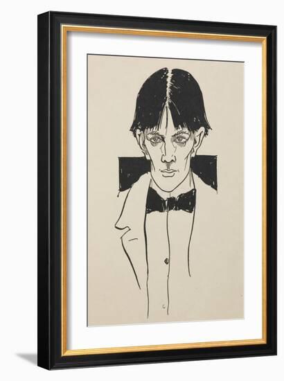 Portrait from a book of fifty drawings, 1899 drawing-Aubrey Beardsley-Framed Giclee Print