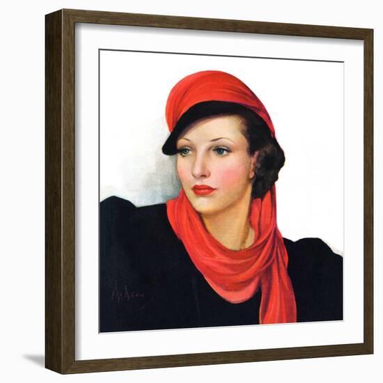 "Portrait in Black and Red,"January 7, 1939-Neysa Mcmein-Framed Premium Giclee Print