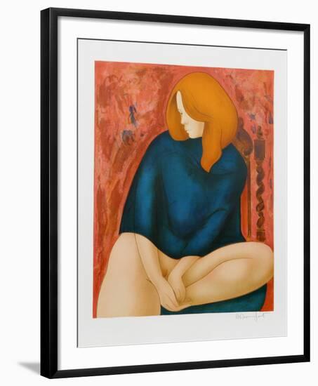 Portrait in Blue-Alain Bonnefoit-Framed Collectable Print