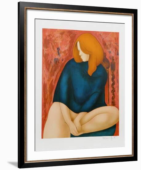 Portrait in Blue-Alain Bonnefoit-Framed Collectable Print