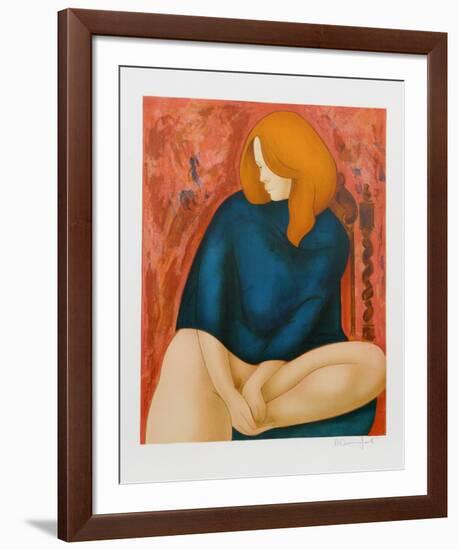 Portrait in Blue-Alain Bonnefoit-Framed Collectable Print