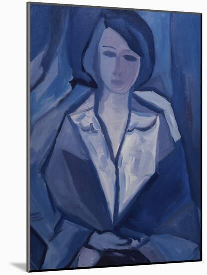 Portrait in Blue-Diana Ong-Mounted Giclee Print