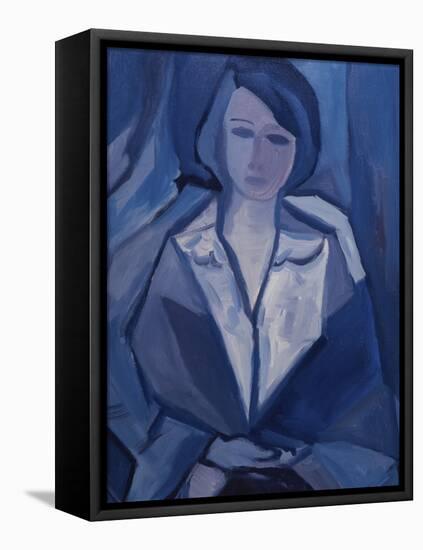 Portrait in Blue-Diana Ong-Framed Premier Image Canvas