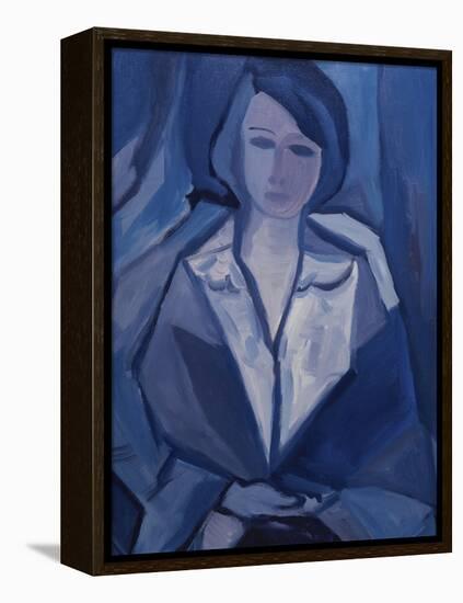 Portrait in Blue-Diana Ong-Framed Premier Image Canvas