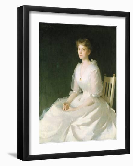 Portrait in White, 1889-Frank Weston Benson-Framed Premium Giclee Print