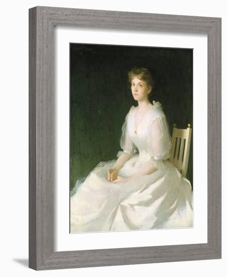 Portrait in White, 1889-Frank Weston Benson-Framed Premium Giclee Print