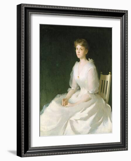 Portrait in White, 1889-Frank Weston Benson-Framed Premium Giclee Print