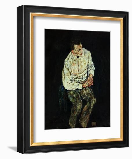 Portrait Karl Gruenwald-Egon Schiele-Framed Giclee Print