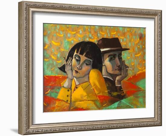 Portrait Lovers, Original Oil Painting on Canvas-Lilun-Framed Art Print