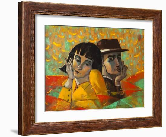 Portrait Lovers, Original Oil Painting on Canvas-Lilun-Framed Art Print