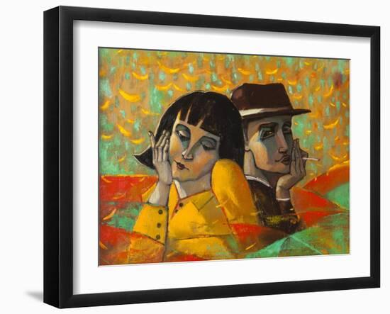 Portrait Lovers, Original Oil Painting on Canvas-Lilun-Framed Art Print