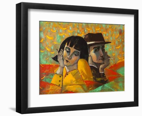 Portrait Lovers, Original Oil Painting on Canvas-Lilun-Framed Art Print