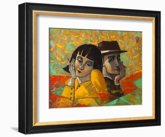 Portrait Lovers, Original Oil Painting on Canvas-Lilun-Framed Art Print