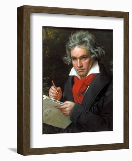 Portrait Ludwig Van Beethoven When Composing the Missa Solemnis, 1820-Joseph Karl Stieler-Framed Giclee Print