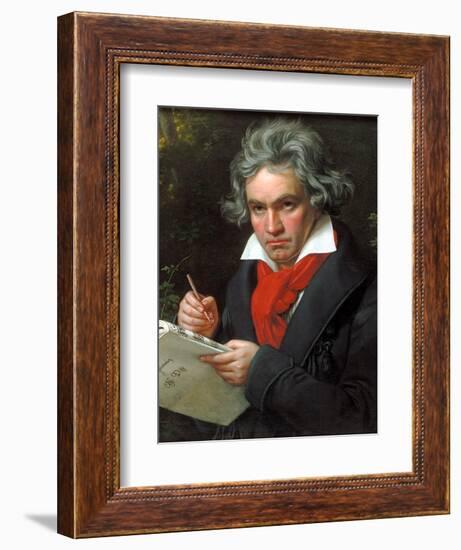 Portrait Ludwig Van Beethoven When Composing the Missa Solemnis, 1820-Joseph Karl Stieler-Framed Giclee Print